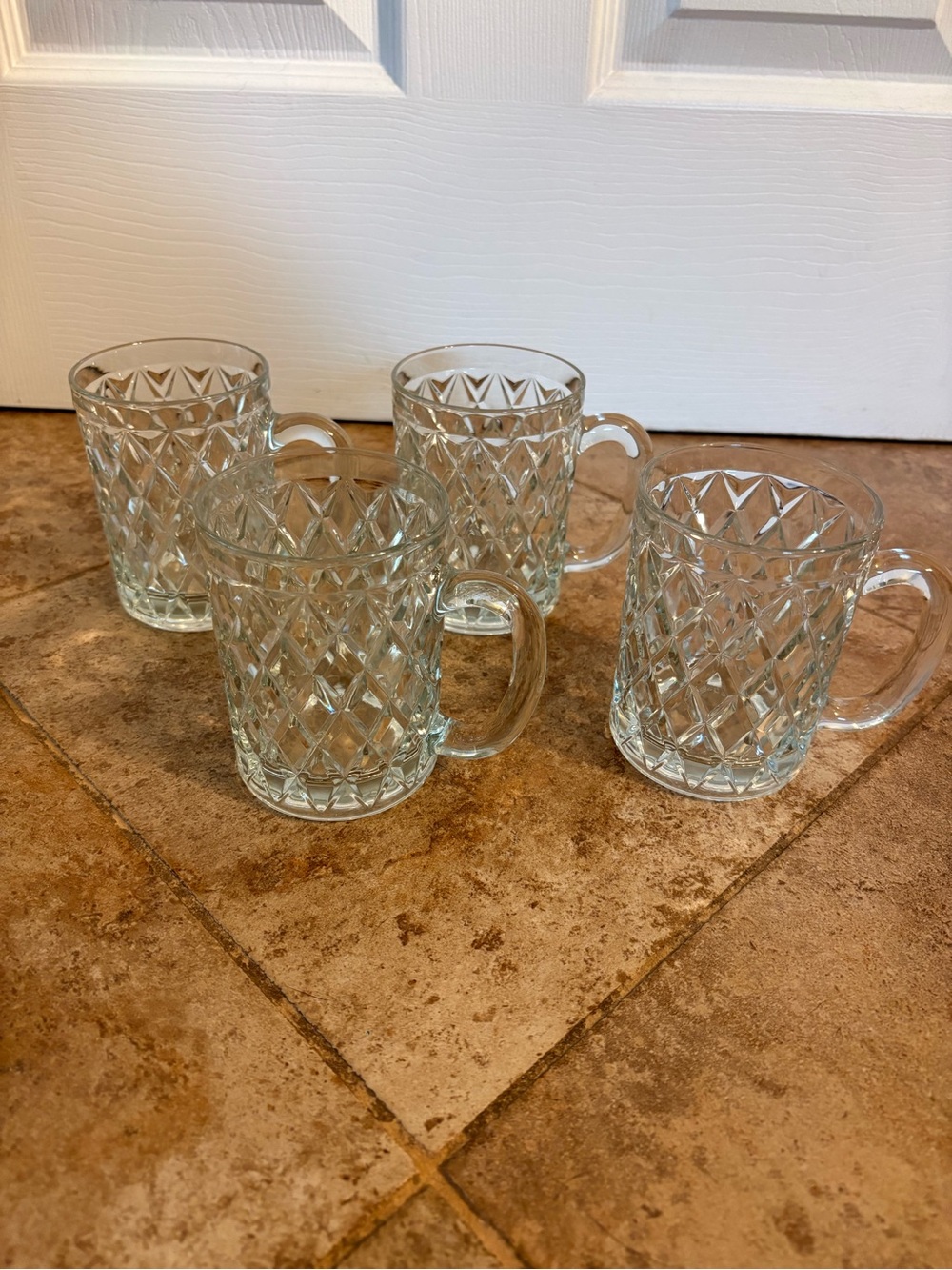 Vintage Paul Sebastian glass mugs set of 4